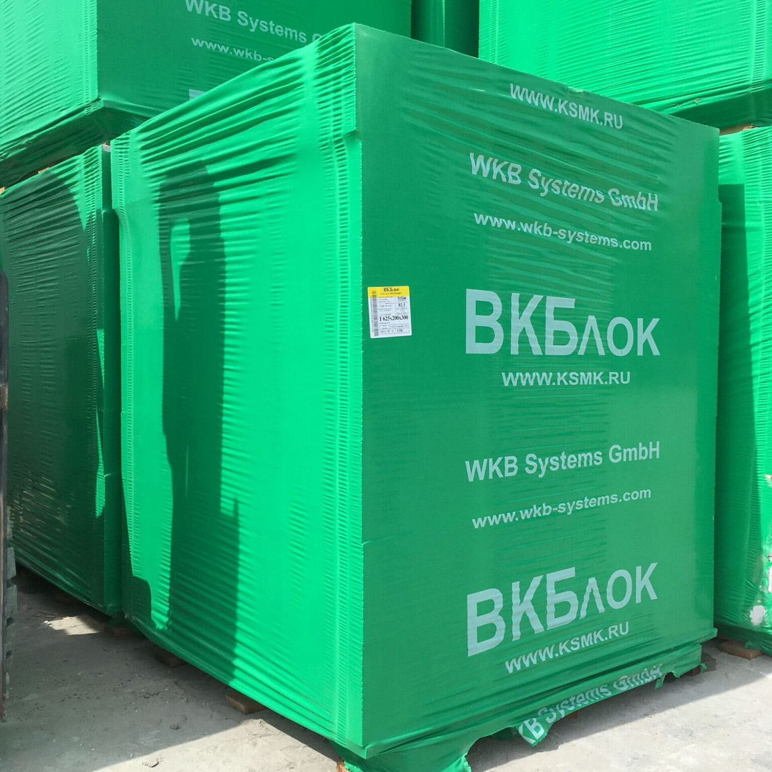 Газобетонные блоки ВКБлок D500 625х400х250 стеновые